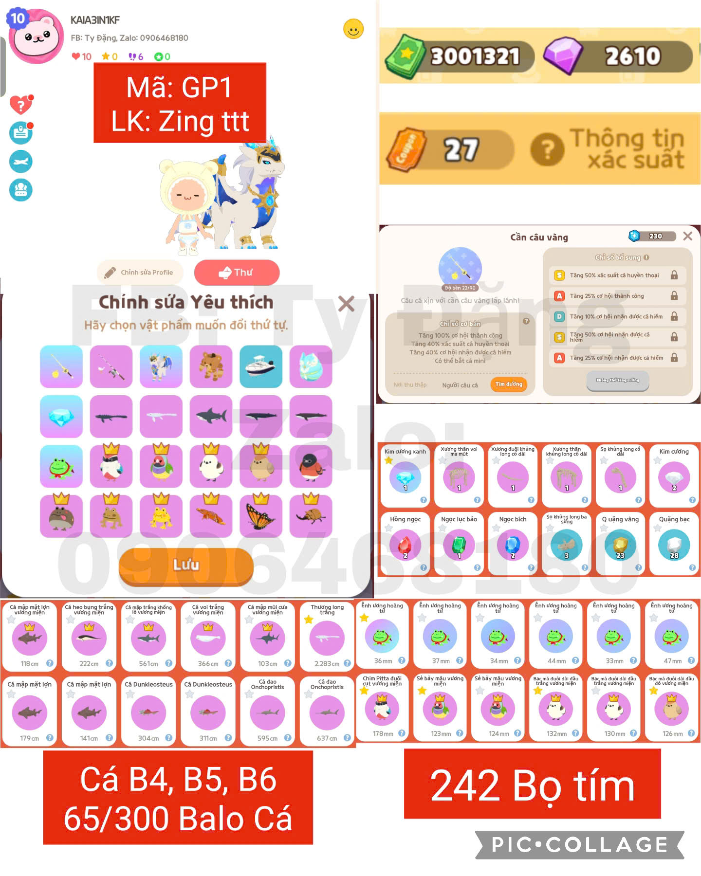 Tài khoản game: CẦN VÀNG + P01