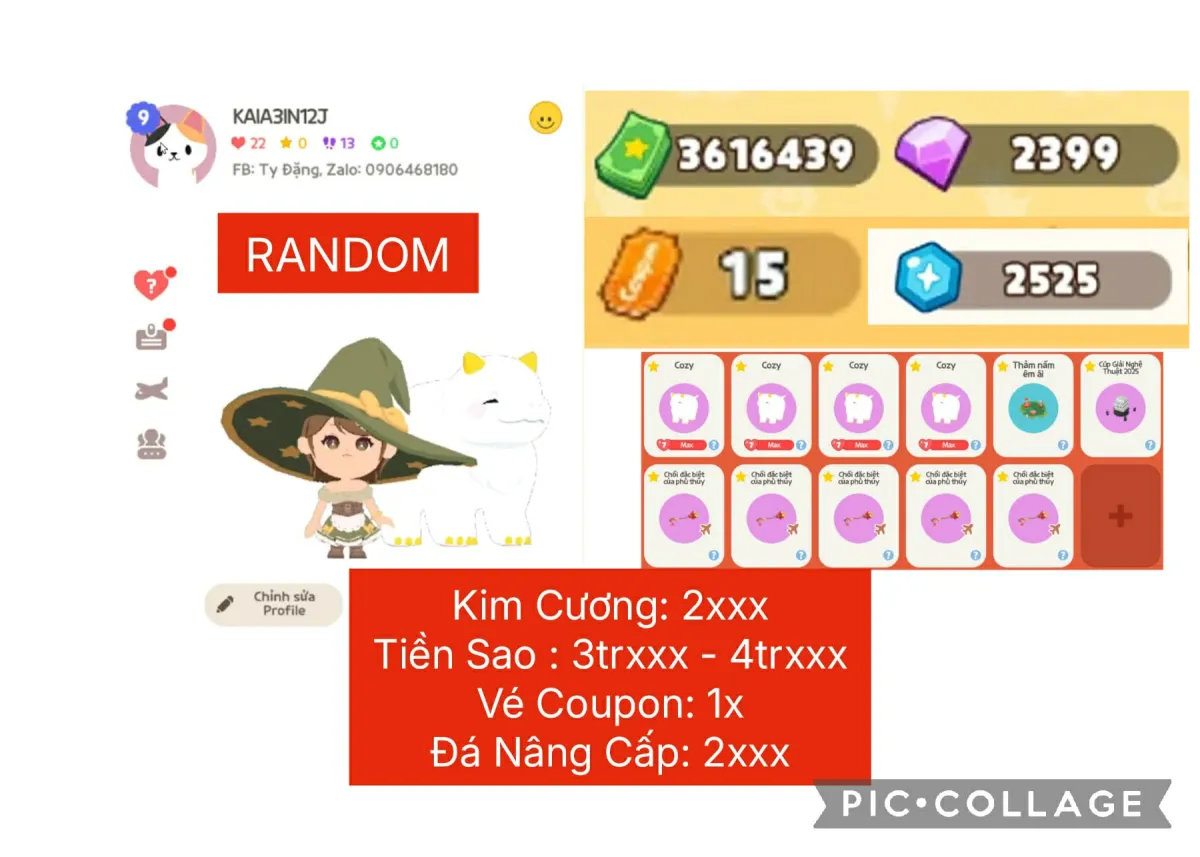 Tài khoản game: ⭐250K⭐ACC RANDOM RỒNG COZY