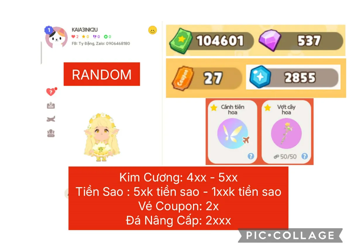 Tài khoản game: ⭐50K⭐ACC RANDOM PHÉP THUẬT HOA TIÊN, CÒN 2XX KC TÂN THỦ